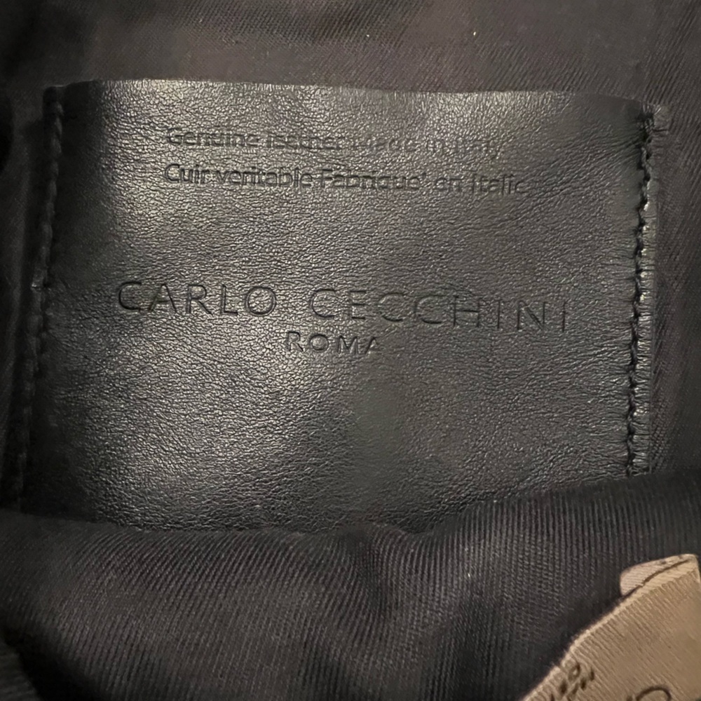 Carlo Cecchini Roma Black Italian Leather slouchy hobo bag - Picture 8 of 12